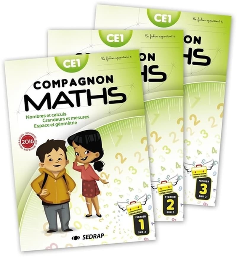 COMPAGNON MATHS ; CE1 ; fichiers élève 3 volumes (édition 2016)