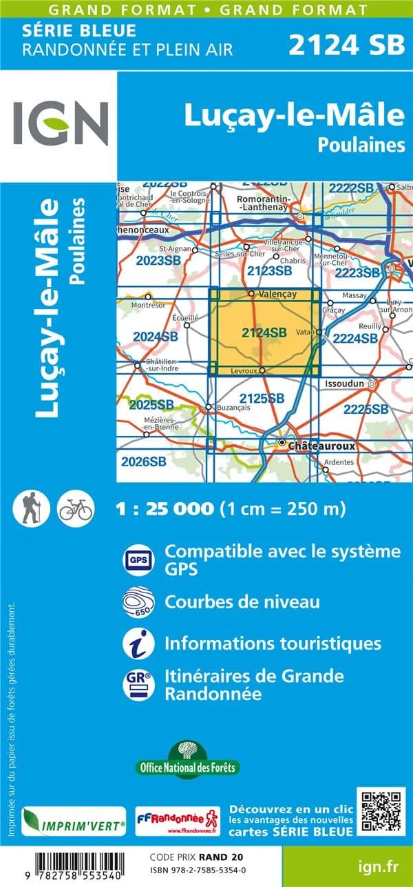 Luçay-le-Mâle : Poulaines (Éd. 2) réalisé et édité par l'Institut national de l'information géographique et forestière
