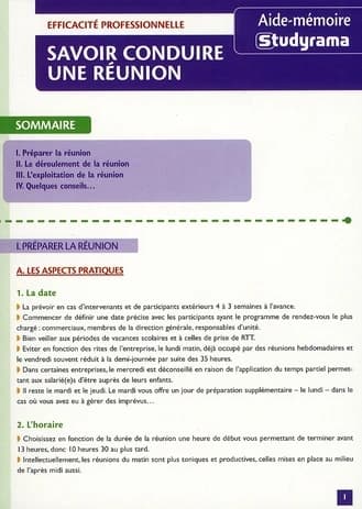 Savoir conduire une réunion
