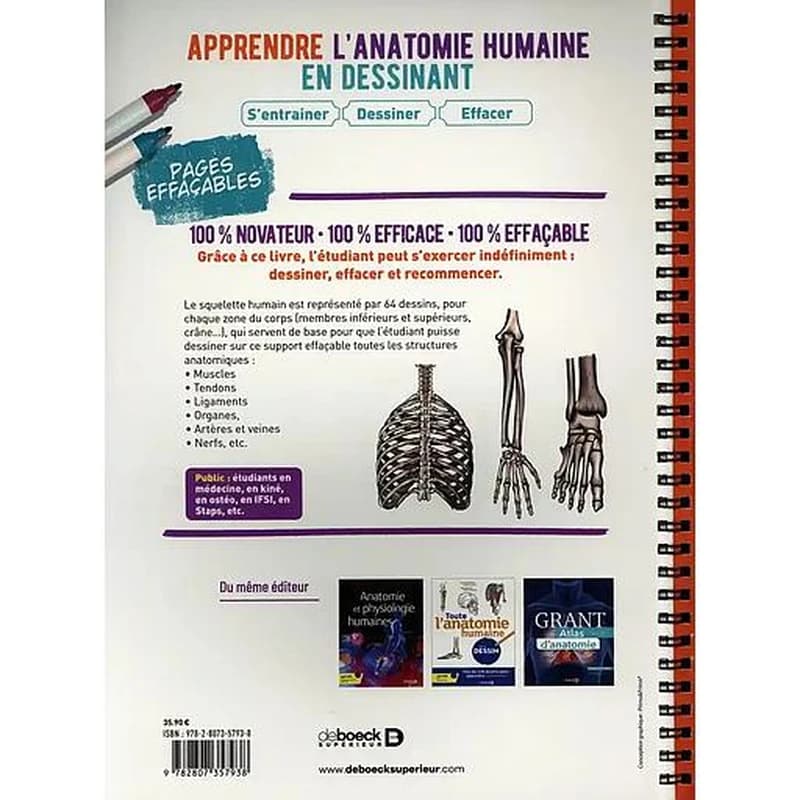 Apprendre l'anatomie humaine en dessinant : s'entrainer, dessiner, effacer