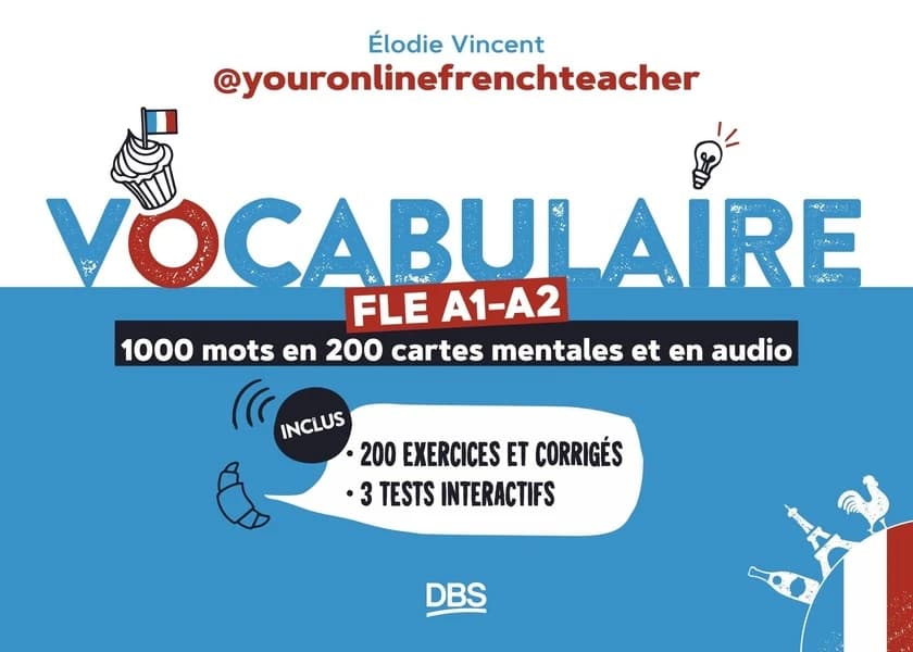Vocabulaire FLE A1-A2 : 1000 mots en 200 cartes mentales et en audio...