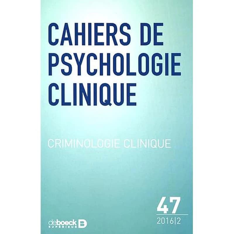 Cahiers de psychologie clinique 2016