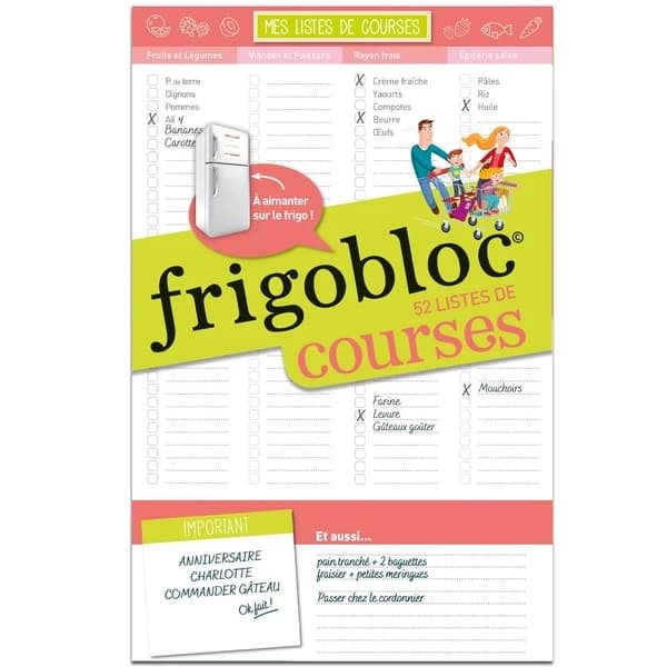 Frigobloc : 52 liste des courses
