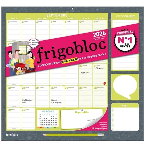 Frigobloc Mensuel : Calendrier d'organisation familiale