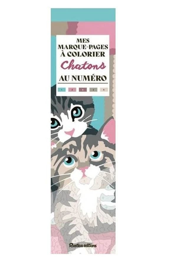 Mes marques-pages à colorier au numéro : Chatons