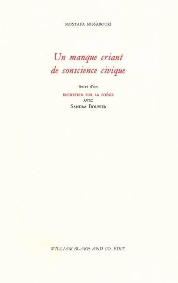 Un manque criant de conscience civique ; entretien sur la poésie