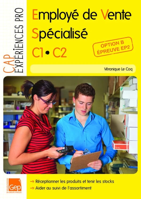 Option B, épreuve EP2 ; CAP employé de vente specialisé ; C1-C2 ; pochette de l'élève