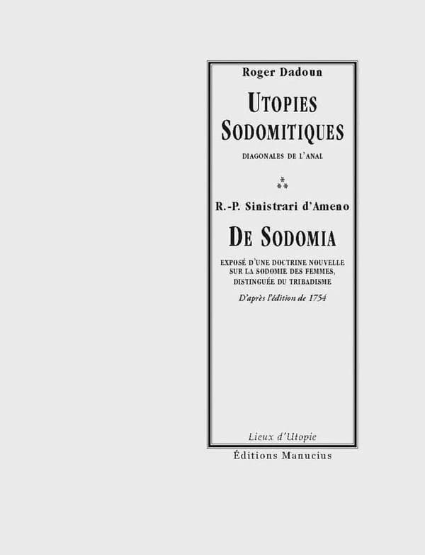 Utopies sodomitiques : diagonales de l'anal