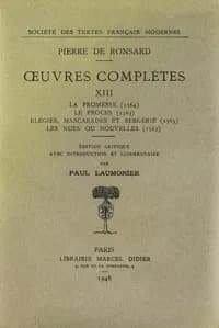 La promesse, 1564, le proces, 1565, elegies, mascarades et bergerie, 1565. les nues ou ... nouvelles, 1565.