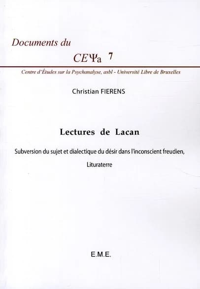 Lectures de Lacan : subversion du sujet et dialectique du désir dans l'inconscient freudien, "Lituraterre"