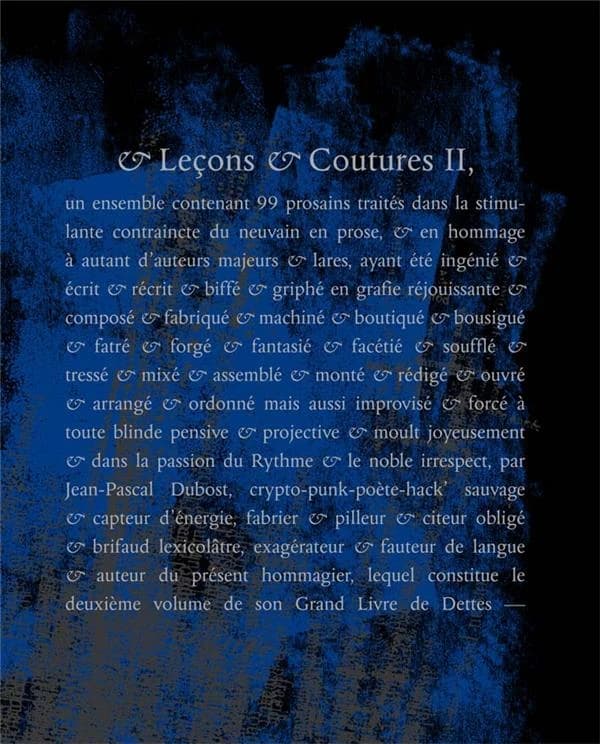 & Leçons & coutures II