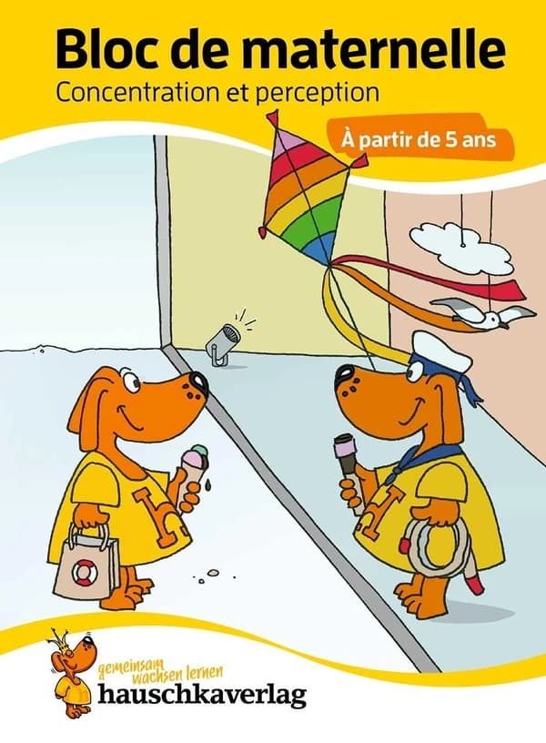 Bloc d'activités préscolaires à partir de 5 ans pour garçons et filles, livre garcon 4 ans : Concentration et perception, livre enfant 4 ans