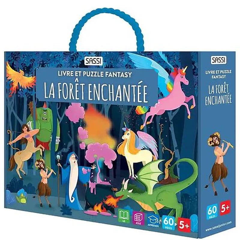 Livre et puzzle fantasy : La forêt enchantée