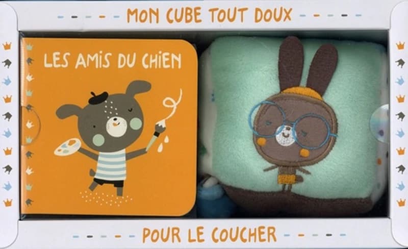 Mon cube tout doux pour le coucher - Les amis du chien avec un cube tout doux