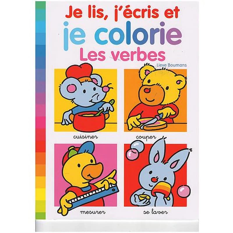 je lis, j'écris et je colorie les verbes