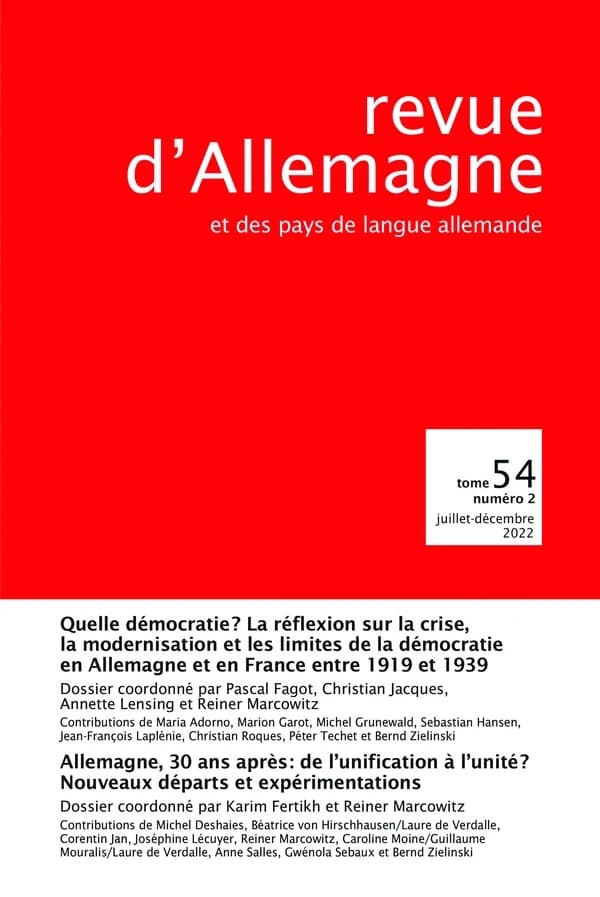 Revue d'Allemagne et des pays de langue allemande n.54-2