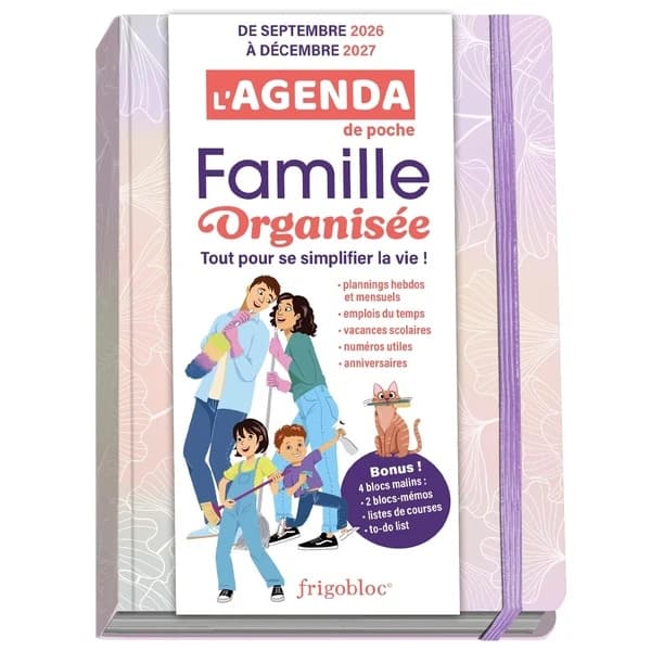 L'agenda de poche Famille organisée : rose (édition 2027)